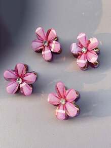 4入組復古珍珠花髮夾,甜美迷你髮夾 - 彩色 - 查看 12