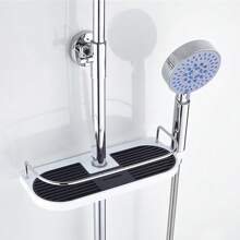 Bathroom Shower Caddy, Single Tier Adjustable Shower Head Holder Wall Mount, Rust Proof Shower Organizer Shelf