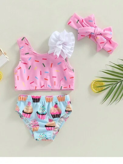 Toddler Baby Girl Bathing Suit Two Pieces Swimsuit Bikini Beach Wear