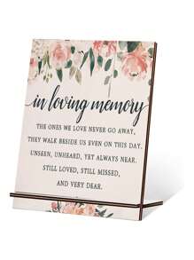 1入組婚禮用心懷追思木製招牌,婚禮紀念桌標,憐憫給婚禮的禮品,婚禮接待用木製裝飾