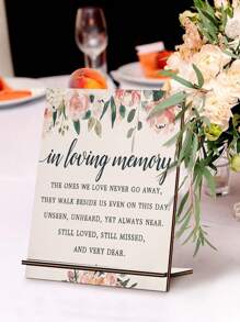 1入組婚禮用心懷追思木製招牌,婚禮紀念桌標,憐憫給婚禮的禮品,婚禮接待用木製裝飾