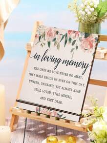 1入組婚禮用心懷追思木製招牌,婚禮紀念桌標,憐憫給婚禮的禮品,婚禮接待用木製裝飾