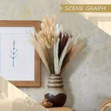 50 株天然保存的潘帕斯草束 - 波西米亚风格家居和婚礼装饰的花艺，情人节，生日毕业礼物，秋季装饰，秋季