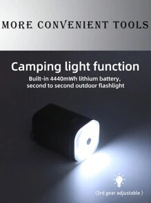 Bomba de ar multifuncional elétrica portátil para acampamento ao ar livre - pode ser usada para colchão de ar, colchonete, barraca especial, anel de natação, fogueira de campo, iluminação de campo - adequada para acampamento de campo, atividades de festa, aventura ao ar livre, aventura ao ar livre, acampamento de campo é um bom ajudante