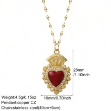 1pc Fashionable Women's Red Heart Pendant Necklace With Multiple Styles To Choose, Great Gift For Mother's Day Or Festival To Girlfriend Valentines,Mom,Mother,Mother's Day,Gift