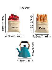 Imanes de nevera con diseños de comida,imanes decorativos y divertidos para el refrigerador, imanes grandes y resistentes de resina para decorar la cocina, mejor regalo - Multicolor - Ver 11