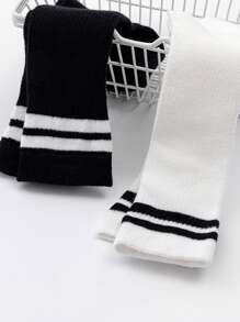 1雙中筒長度通孔黑色襪子,適用於學童、嬰幼兒,四季皆宜 - 黑色 - 查看 7