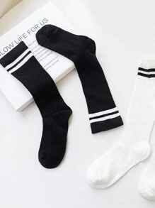 1雙中筒長度通孔黑色襪子,適用於學童、嬰幼兒,四季皆宜 - 黑色 - 查看 8