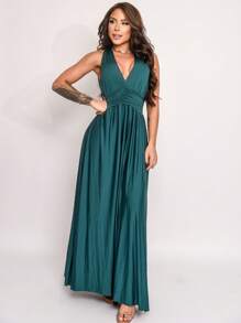 Women Dresses - Dark Green - View 5