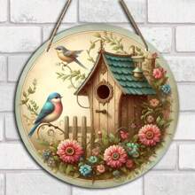 1 Miếng Rustic Bằng gỗ Love Chim Treo Tag Với Chi nhánh Và Hoa Vòng hoa Dấu hiệu , A Chim In Rừng Treo tranh , Nhà nông Dấu hiệu Mặt trước Cửa Trang trí Dấu hiệu , Thủ công Đồ trang trí Cửa Hoặc Đồ trang trí treo Đồ trang trí - Nhiều màu 2 - Xem 1