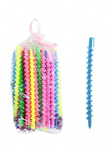 25入組造型工具，冷燙棒，螺旋捲髮器，不傷髮質，塑料捲髮棒，隨機款式與顏色 - 彩色 - 查看 9