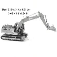 3d Metal Puzzle Assembly Model, Diy Stainless Steel Interlocking Construction Vehicle Model Set With 6 Different Vehicle Designs, Including Road Roller, Excavator, Bulldozer, And More. No Glue Needed. Ideal For Birthday Gift.,Wood Ship Model Building,Construction Set,Building Puzzles - Multicolor - View 16