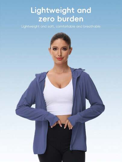 Sun Protection Clothing Summer UPF 50+ UV Women Ice Silk Breathable Jacket UV Protection Outdoor Sunscreen Hooded Thin Fishing Clothing