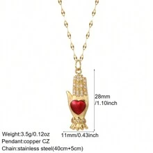 1pc Fashionable Women's Red Heart Pendant Necklace With Multiple Styles To Choose, Great Gift For Mother's Day Or Festival To Girlfriend Valentines,Mom,Mother,Mother's Day,Gift
