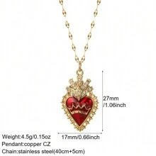 1pc Fashionable Women's Red Heart Pendant Necklace With Multiple Styles To Choose, Great Gift For Mother's Day Or Festival To Girlfriend Valentines,Mom,Mother,Mother's Day,Gift