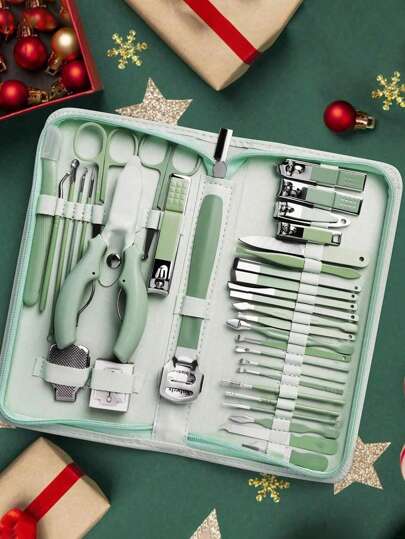 Professional Stainless Steel Nail Clippers Set With Ear Cleaning Tool And Nail File - Durable And Portable Foot & Nail Care Tools, Suitable For Fingernails And Toenails