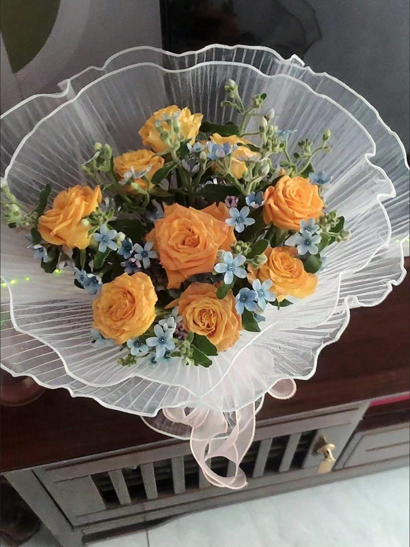1/2 Rolle Blumen Verpackungsnetz Papier Valentinstag Floristikbedarf ...