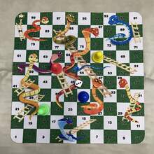 Snakes And Ladders Chess Set Board Game Rubber Material Snakes And Ladder Chess Can Be Used As Mouse Pad - Multicolor - View 1