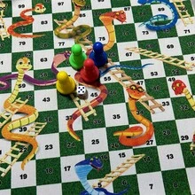 Snakes And Ladders Chess Set Board Game Rubber Material Snakes And Ladder Chess Can Be Used As Mouse Pad - Multicolor - View 4