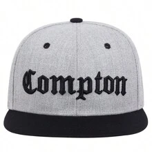 1 pieza Gorra de béisbol de hip hop personalizada Compton con bordado para hombres - Gris - Ver 7