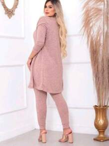 Conjunto De Frio Lanzinha Feminino Três Peças Blusa Regata Calça E Cardigan Moda Inverno