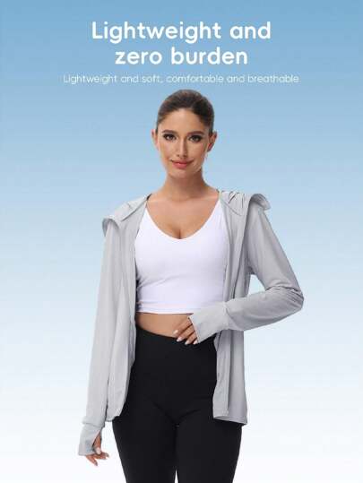 Sun Protection Clothing Summer UPF 50+ UV Women Ice Silk Breathable Jacket UV Protection Outdoor Sunscreen Hooded Thin Fishing Clothing