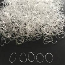 1000 cái Trong suốt Cao su Đàn hồi Ban nhạc Băng tóc Đối với phụ nữ , Mini Kích thước Dây buộc tóc Với Đàn hồi A Dây cao su - Hồng - Xem 8
