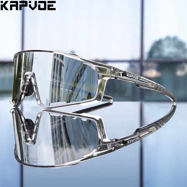 KAPVOE KAPVOE HD Sports Glasses Outdoor Road Bike Cycling Glasses Men Women MTB Mountain Bicycle Glasses Fishing Running Hiking Eyewear Camping Travel Accessories Fashion Dports Equipment Including Glasses Case, Glasses Cloth, Glasses Bag, Myopia Inner Hanger