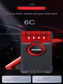 Car Battery Jump Starter  Portable Auto Battery Booster Charger 12V Car Emergency Booster Power Bank Starting Device - Red - View 2