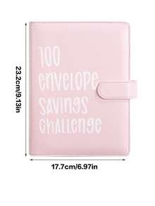 100封口袋挑戰活頁筆記本,適用於情侶,預算計劃和現金信封系統 - 粉色 - 查看 2