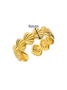 1Pc Summer Beach Style Stainless Steel Sea Shell Cuff Ring ,Suitable For Women Couple Jewelry Vacation Gift - 1 - View 12