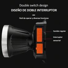 Lámpara Tipo Minero Recargable Y Potente De Cacería Acampar - Negro - Ver 9