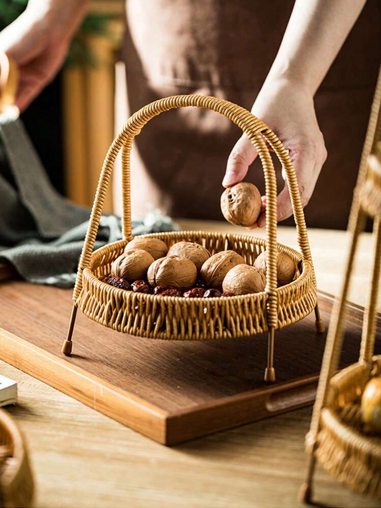Set di 3 cestini ovali/quadrati intrecciati a mano con coperchio, contenitori in vimini naturale intrecciato, barattoli vintage per bagno/cucina - Italia