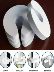 2/6/10件防撞门夹安全手指保护套防夹手防护门挡门夹门挡安全防夹手门卡 - 白色 - 查看 2