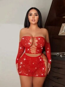 1件女性性感內衣長袖性感紗網罩衫，無比基尼音樂節空心緊身連衣裙，透視沙灘體 Shirt夏季女士泳衣和服裝泳衣