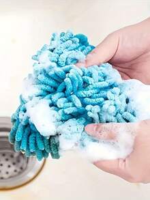 1pc Mini Triangle Mop For Cleaning Walls, Ceilings And Floors With Blue Snow Fabric - Blue - View 5