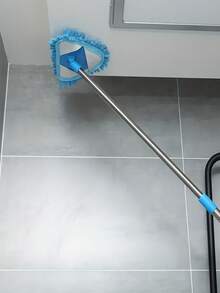 1pc Mini Triangle Mop For Cleaning Walls, Ceilings And Floors With Blue Snow Fabric - Blue - View 4