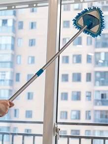 1pc Mini Triangle Mop For Cleaning Walls, Ceilings And Floors With Blue Snow Fabric - Blue - View 1