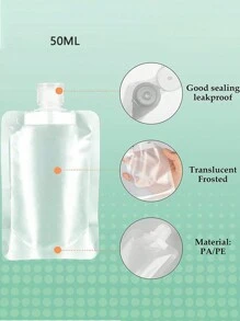 10 cái 50ML Du lịch Trống Có thể Nạp lại Có thể tái sử dụng Chống rò rỉ Dầu gội đầu Đồ tắm rửa
 Dầu xả Rò rỉ bằng chứng Du lịch Túi đựng - trắng - Xem 1