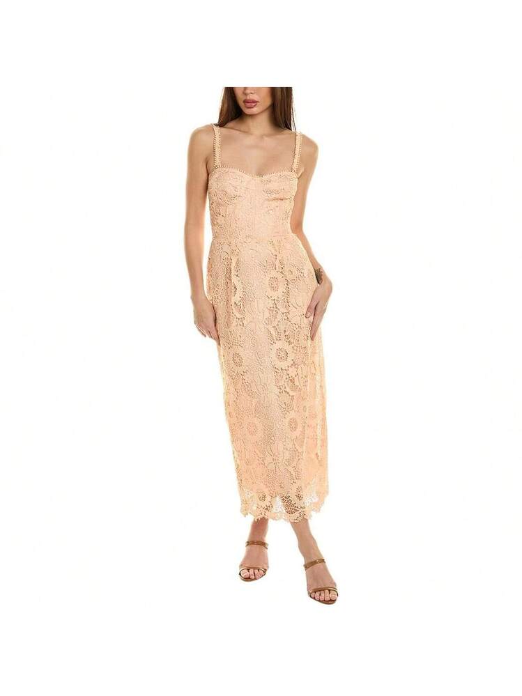sabina musayev nicolette lace midi dress Sabina Musayev Nicolette Embroidered Lace Midi Dress In White