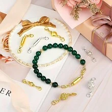 12Pcs Locking Magnetic Jewelry Clasp Magnetic Lobster Clasp Necklace Clasps And Closures Bracelet Extender For Jewelry Making (Gold And Silver)
