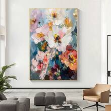 1pc Frameless Wall Decor Flower Mural Art Abstract Flower Painting Canvas Wall Art Modern Home Decoration Piece Art - Multicolor - View 18