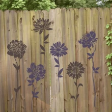 Large Flower Stencils, 10pcs Reusable Flower Stencils For Painting On Wood, Sunflower Peony Flower Stencils For Painting On Wood Garden Fence Wall Decor, Flower Templates For Painting - White - View 7