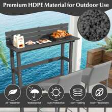 Lifezeal 48" Outdoor Bar Table With Storage Shelf & Adjustable Foot Pads For Hot Tub Brown/Gray - 灰色 - 查看 8