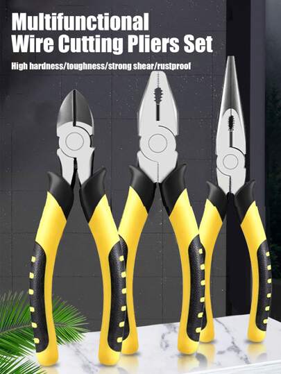 6-Inch Plier Of Industrial-Grade Electrician Pliers Steel Wire Pliers Sharp-Nosed Pliers Wire Cutters Household Multifunction Vise