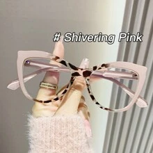 1 件女士新款不对称渐变猫眼眼镜框，时尚