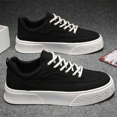 2024 New Style Men's Canvas Shoes Thick Bottom Anti-Slip Casual Low-Top Comfortable Sports Shoes