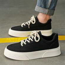 2024 New Style Men's Canvas Shoes Thick Bottom Anti-Slip Casual Low-Top Comfortable Sports Shoes
