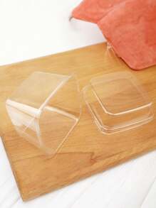 10 个带盖透明方形塑料甜点杯，可重复使用的纸质蛋糕容器，适用于密封和储存奶油蛋糕、慕斯、酸奶、布丁、燕麦片、水果、饼干、糖果，非常适合餐厅、家庭、派对、野餐、露营、外出学校用品食品袋食品盒适用于糖果巧克力饼干等。 - 無色 - 查看 2