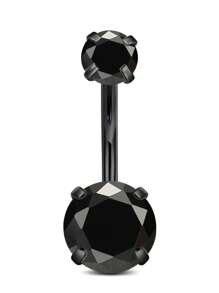CIZME 1 件装万圣节黑色肚脐环 肚脐环 不锈钢肚脐环 防过敏肚脐环 肚脐环 男女通用 - 銀色&黑色 - 查看 10